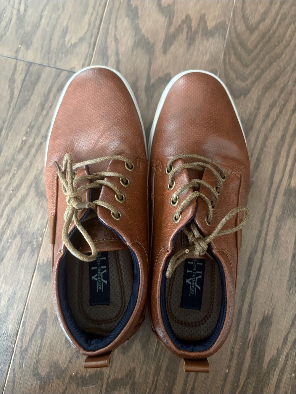 Ashford Hayes Tan Leather Lace-Up Sneakers for Boys